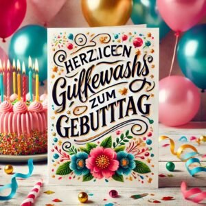 Kostbarer Glückwunsch zum Geburtstag auf Deutsch